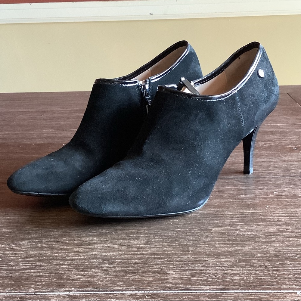 Black Suede Calvin Klein Jenny Booties